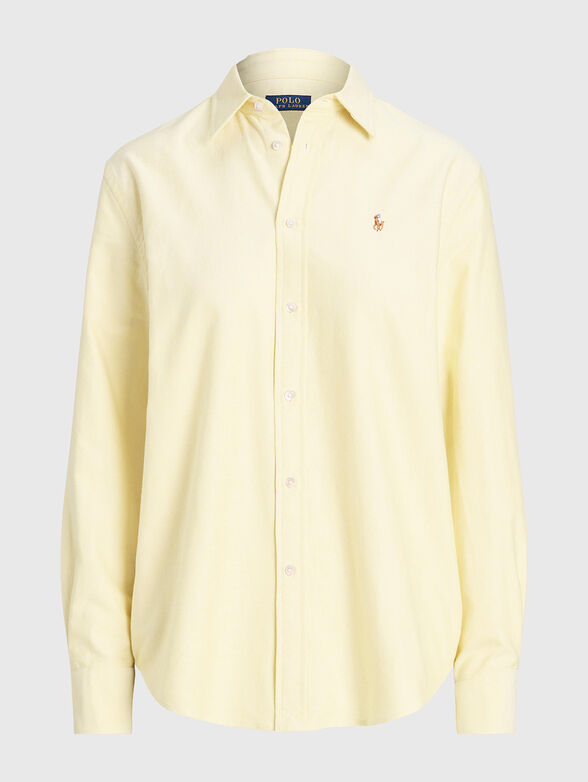 Cotton shirt with colourful logo embroidery - 0