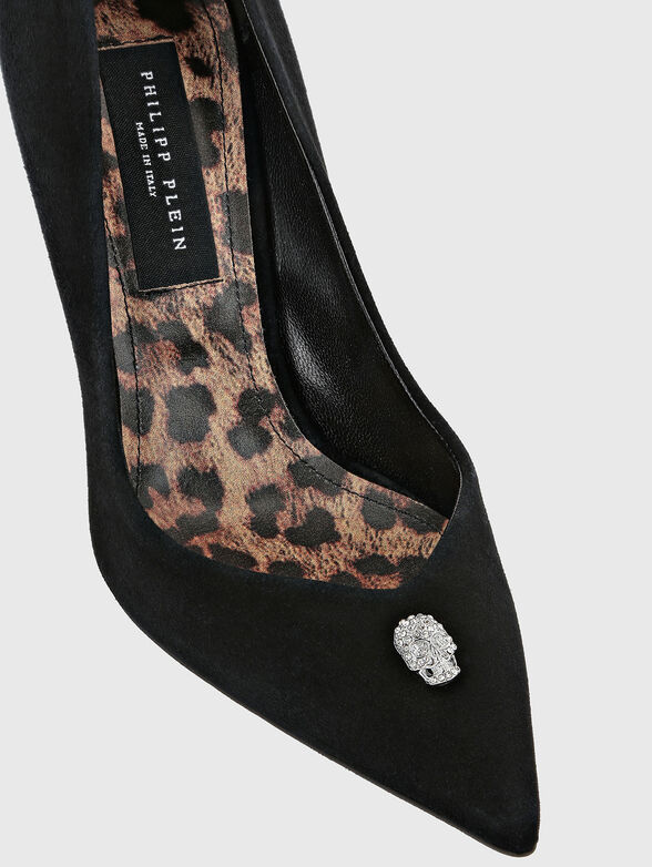 Suede heeled shoes with accent detail - 3