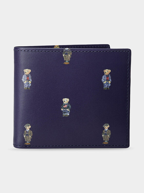 Blue wallet BILLFOLD with print - 1