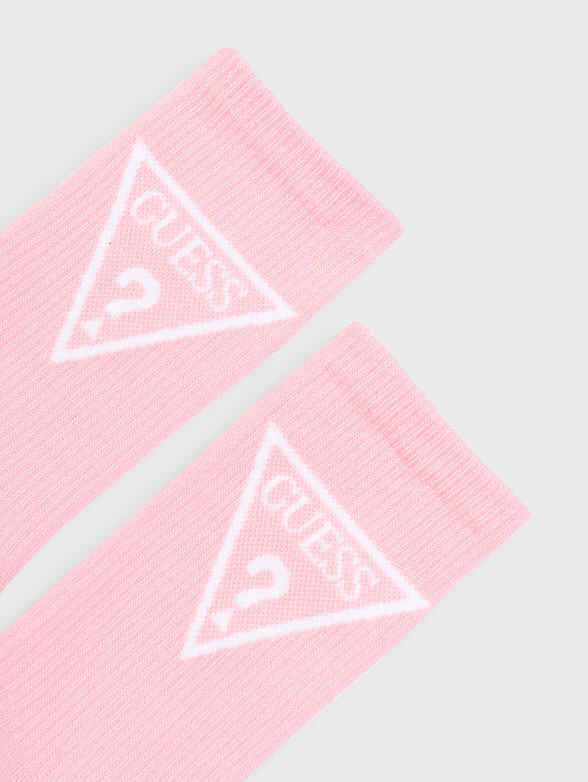 Pink socks with contrasting logo - 2