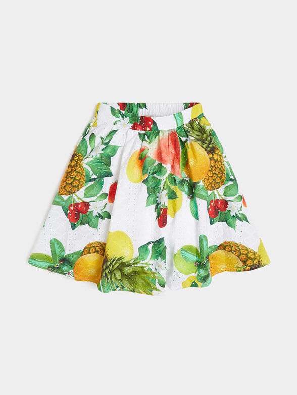 Skirt with tropical print - 1
