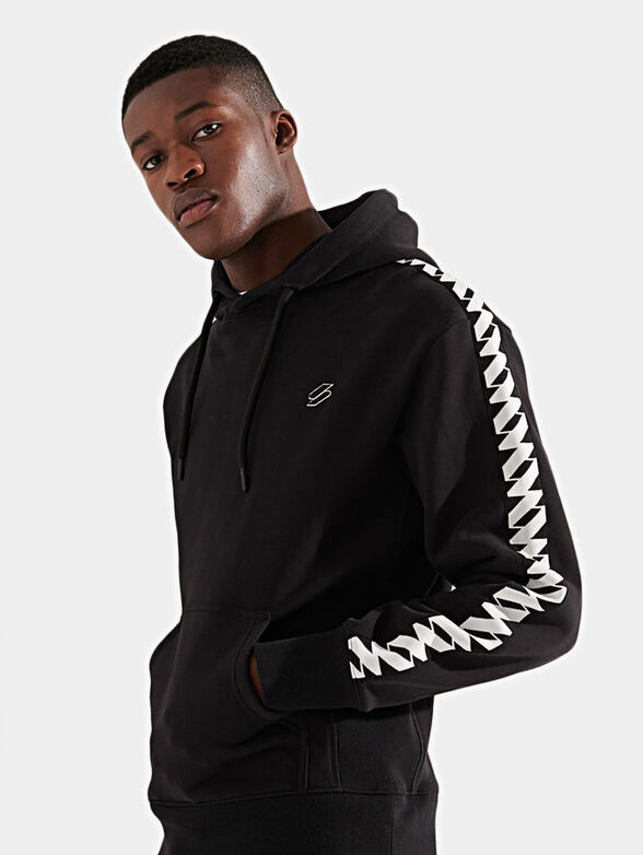 Black sweatshirt with contrast straps - 4