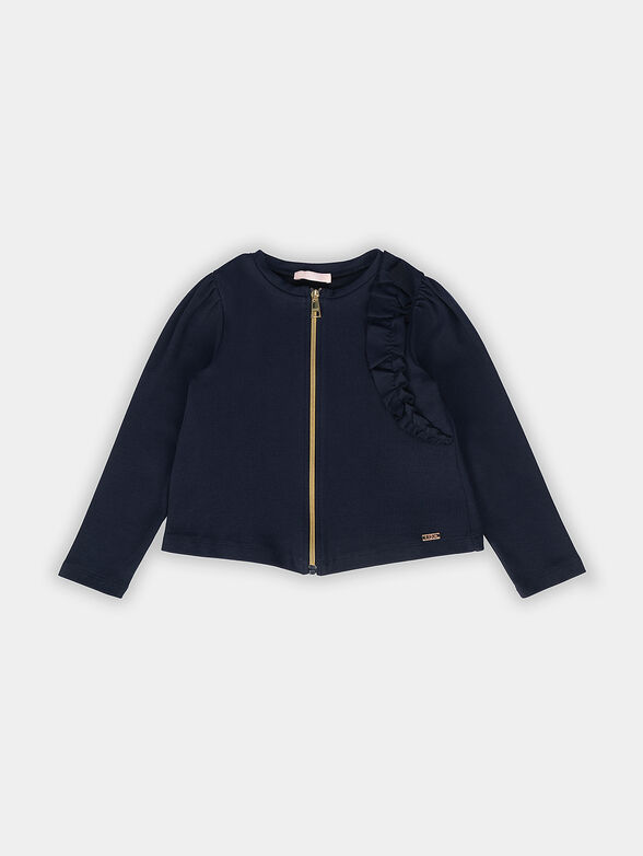 Sweatshirt with zip and metal logo detail - 1