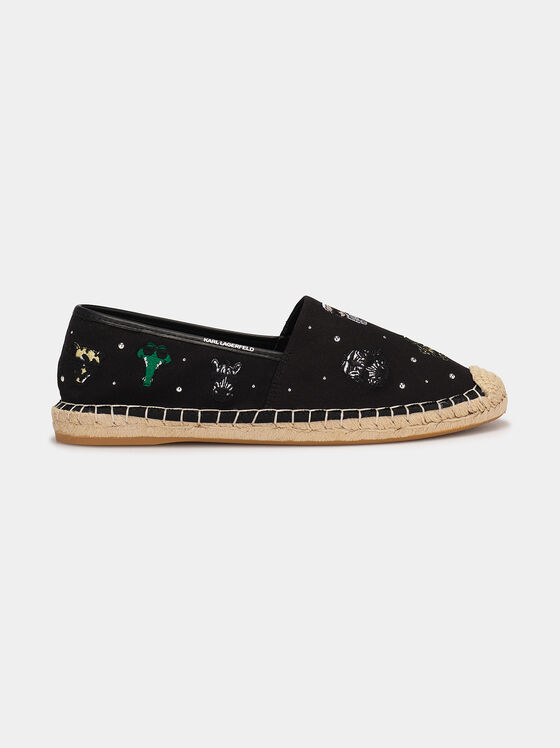 KAMINI black cotton espadrilles - 1