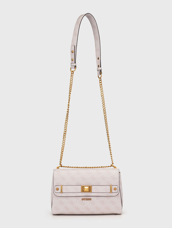 AIETA crosbody bag with monogram print in ecru - 2