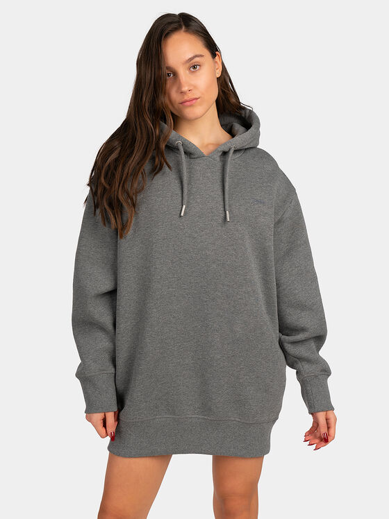 Black hooded sweatshirt dress - 1