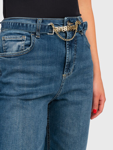 Jeans with belt and golden element - 3