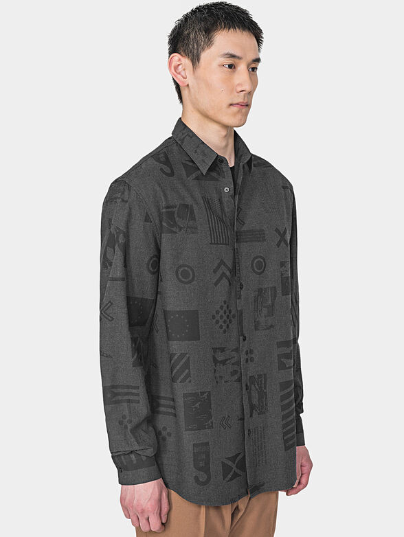 Grey cotton oversize shirt - 4