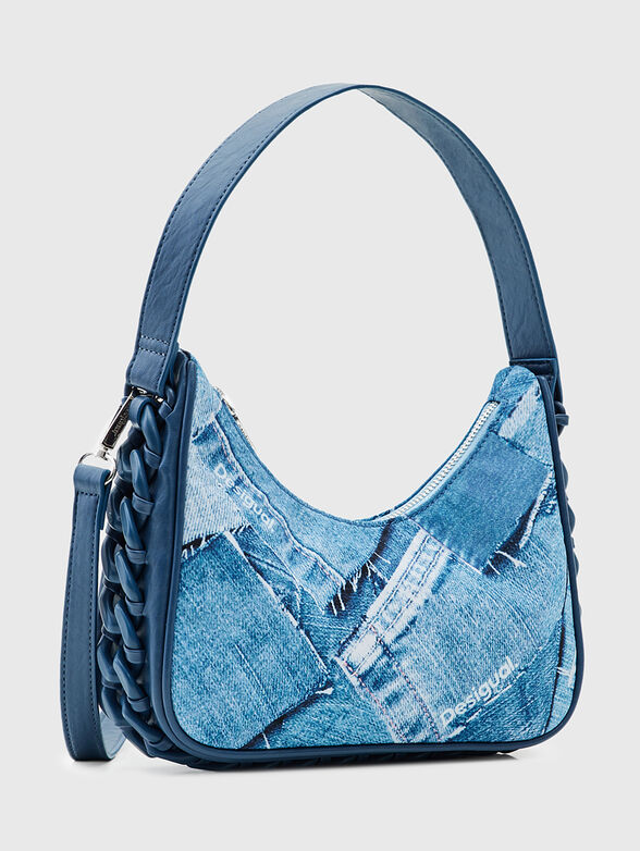 Bag with denim prind and long strap - 3