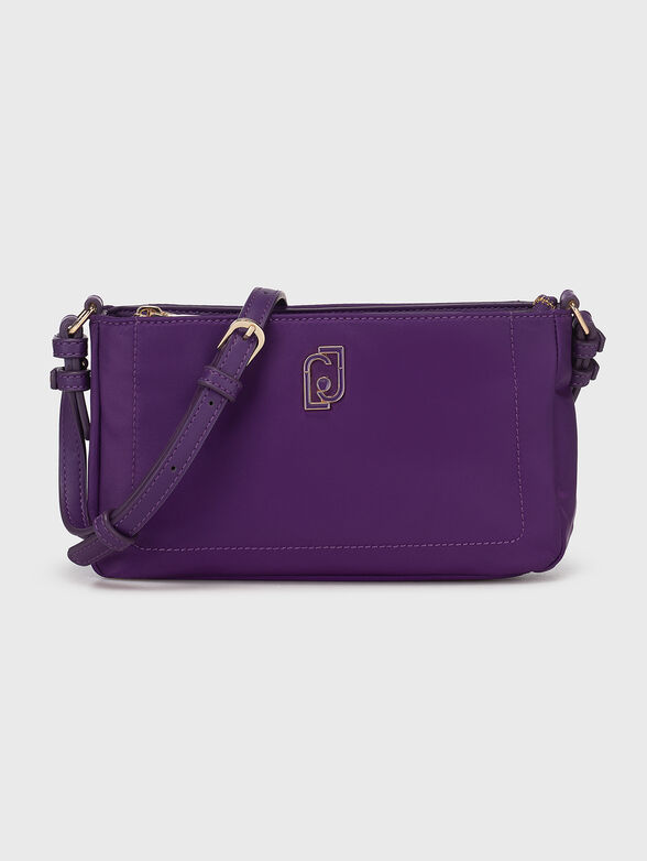 Purple crossbody bag with logo accent - 1