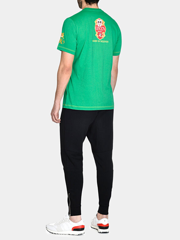 TS021 T-shirt with art prints in green color - 1