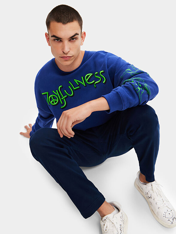 MILO blue sweatshirt with accent embroidery - 4
