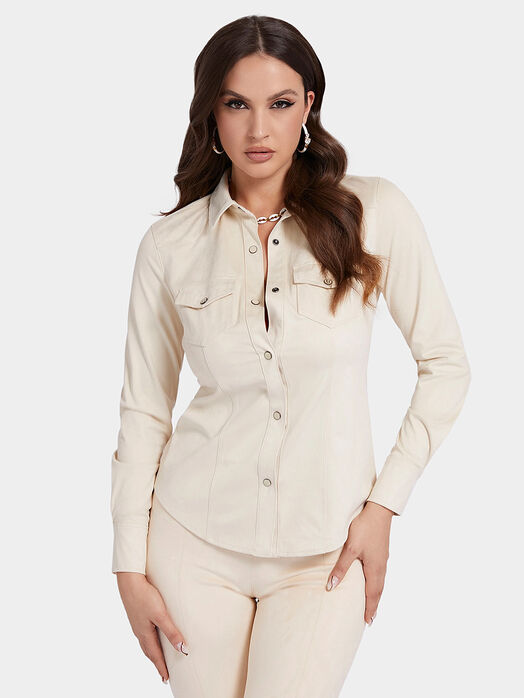 DAISY shirt with suede texture