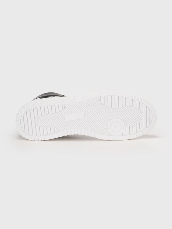 Logo-motif leather sneakers - 4