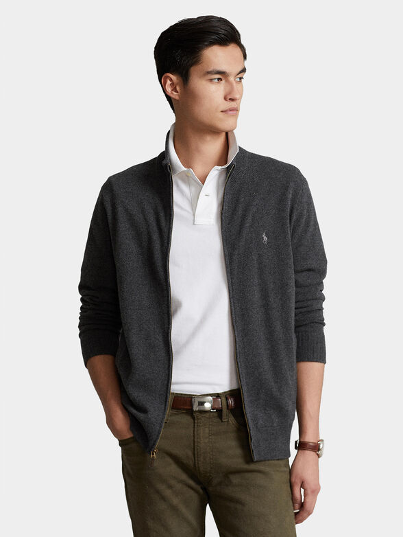 Merino wool cardigan with zip - 1