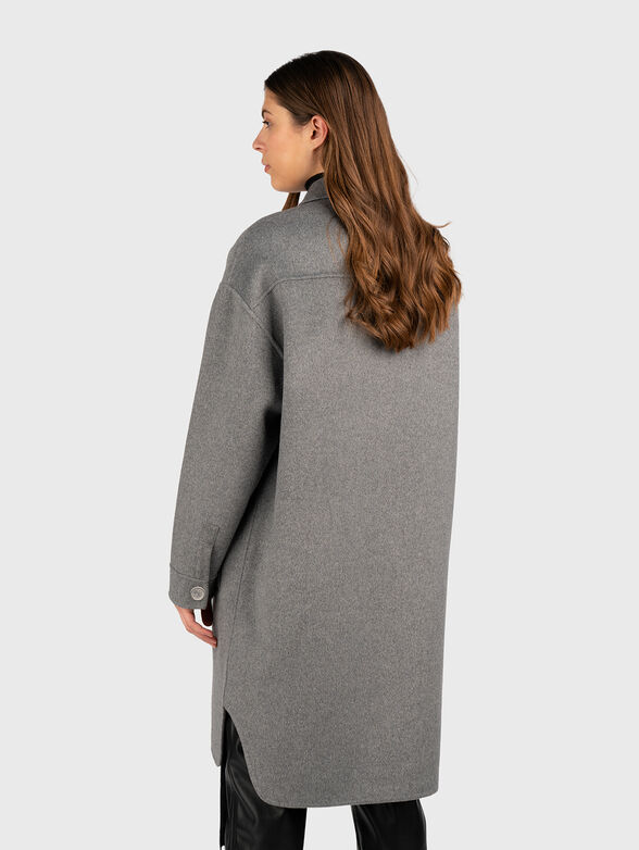 Grey wool blend coat  - 1