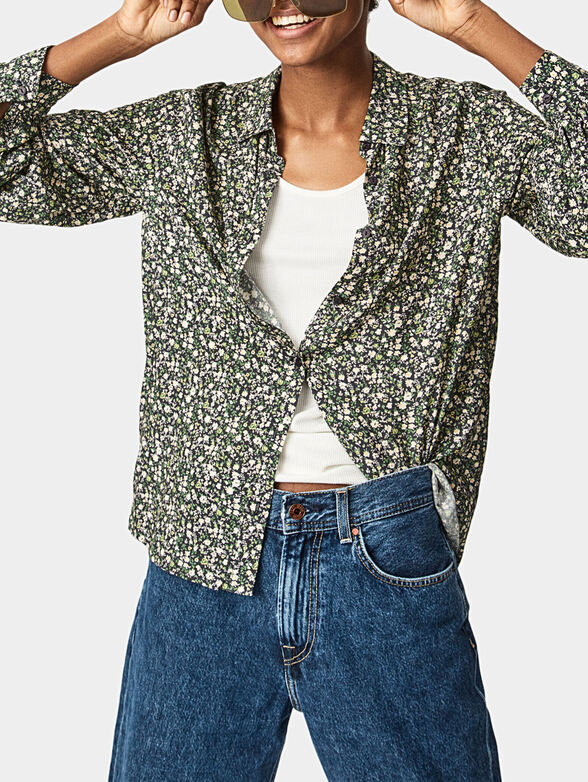 Shirt with floral print - 1