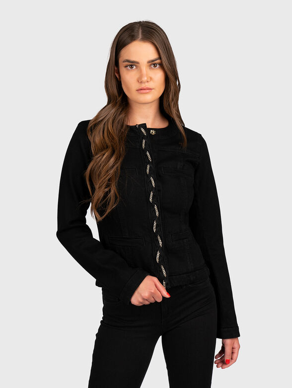 Denim jaket in black - 1