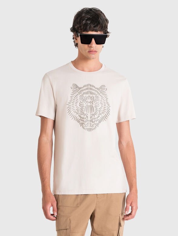 Black T-shirt with contrast print - 1