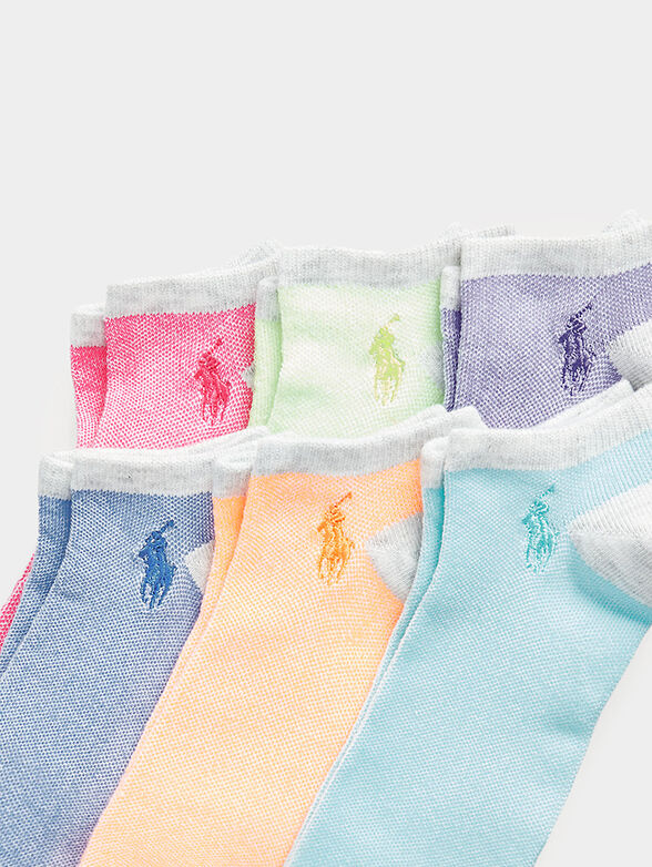 Set of six pairs of multicoloured socks with logo - 2