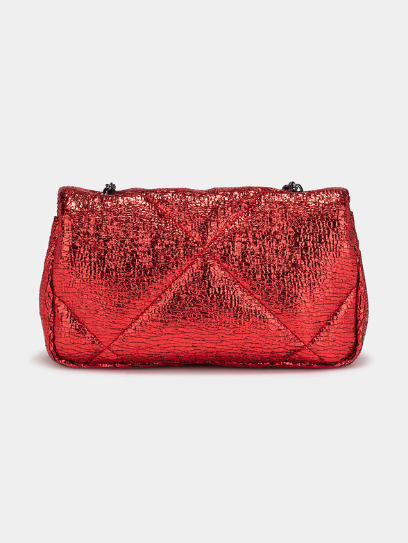 Red crossbody bag with glamorous effect - 3