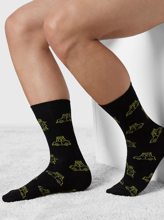 NYC socks with contrasting print - 1