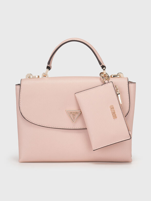 Black crossbody bag with triangular logo detail - 1
