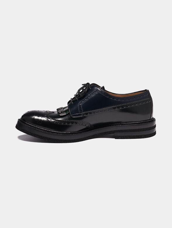 Leather Derby shoes with brogue perforations - 4