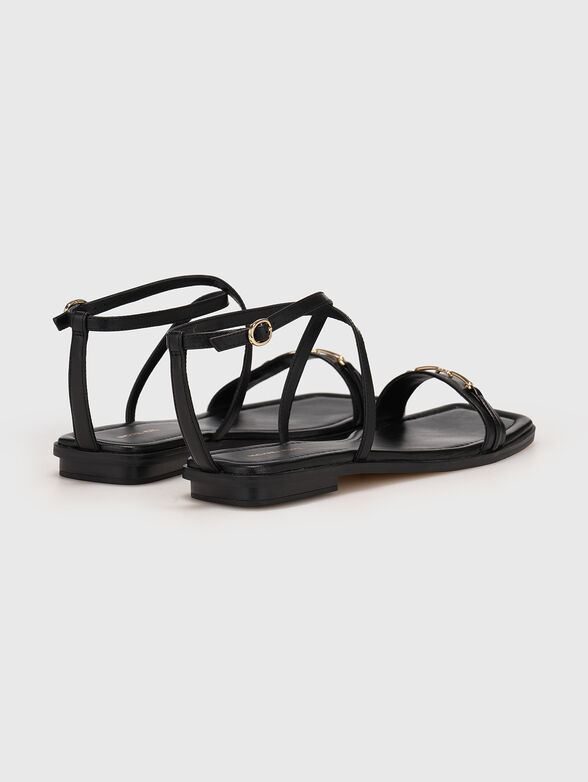 Leather sandals with logo - 2