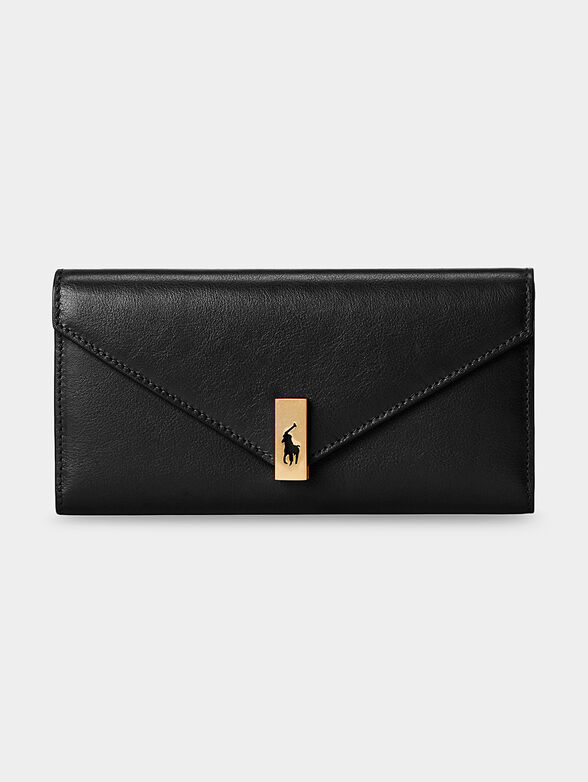 Leather purse with metal accent - 1