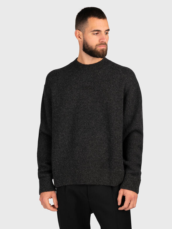 Oversized sweater in wool blend  - 1