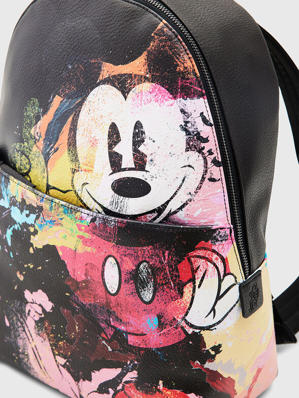 MICKEY black backpack with colorful print - 5