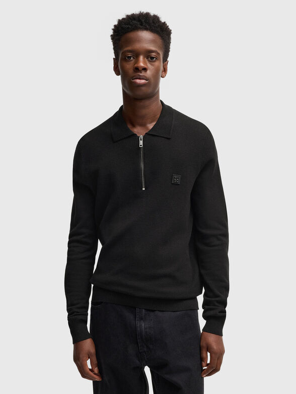 Sweater with collar and logo detail - 0