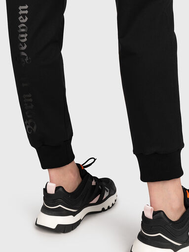 JL003 black sports trousers with print - 5