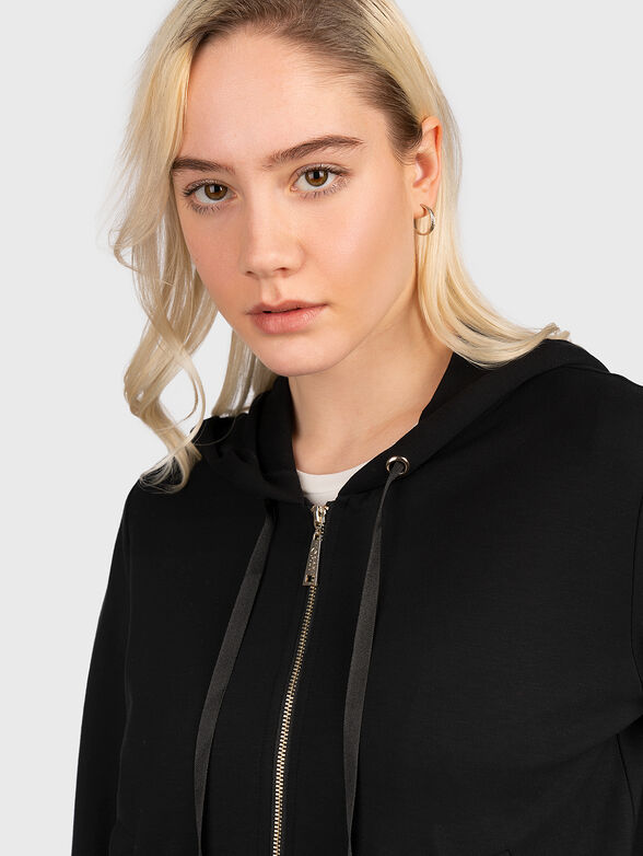 Black sweatshirt with glittering logo accent - 4