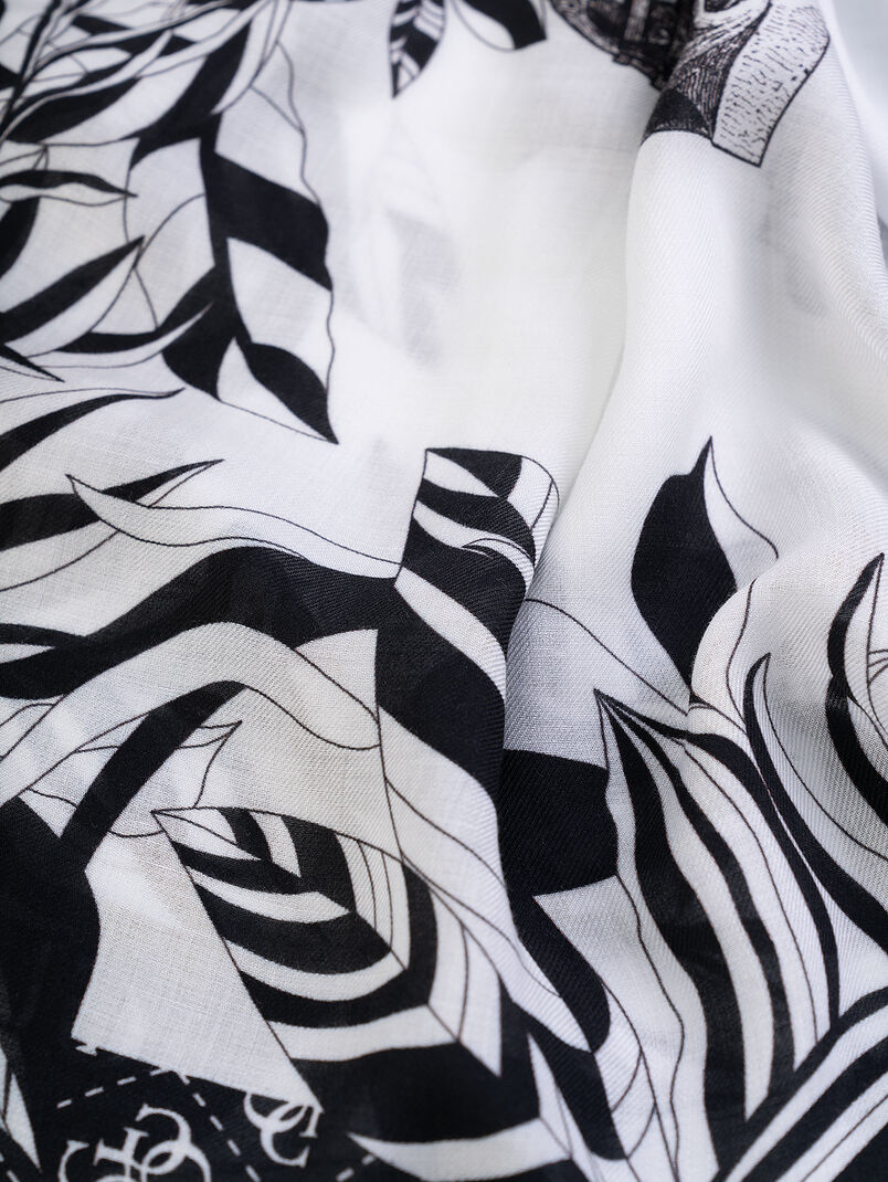 KEFIAH scarf with print in black and white - 3