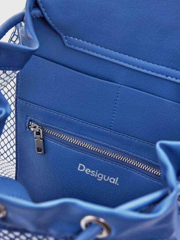 Blue backpack with mesh details - 6