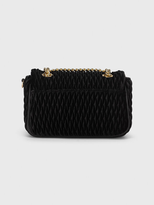 Quilted effect crossbody bag in black  - 3