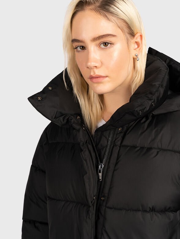 Long waterproof jacket in black color - 4