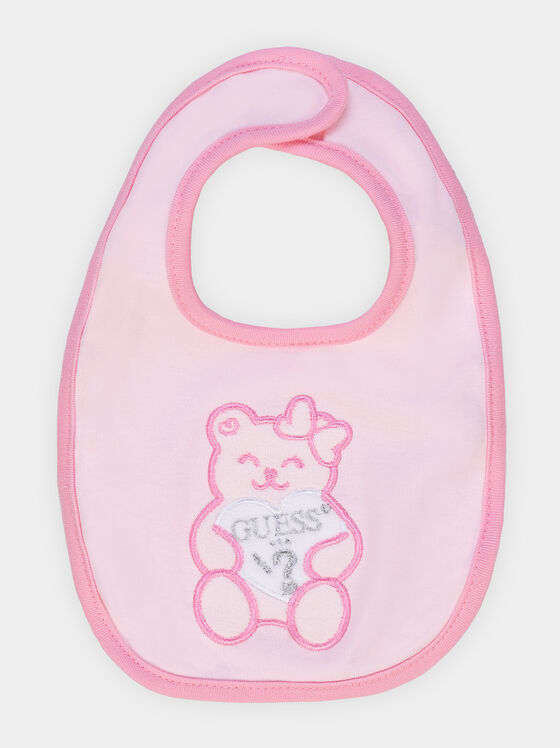 Bib with bear appplique - 1