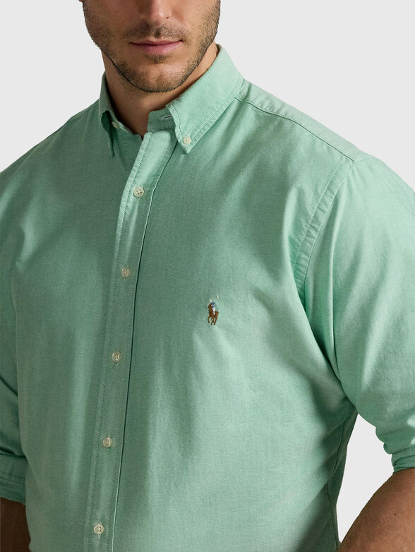 Cotton shirt with logo embroidery - 3