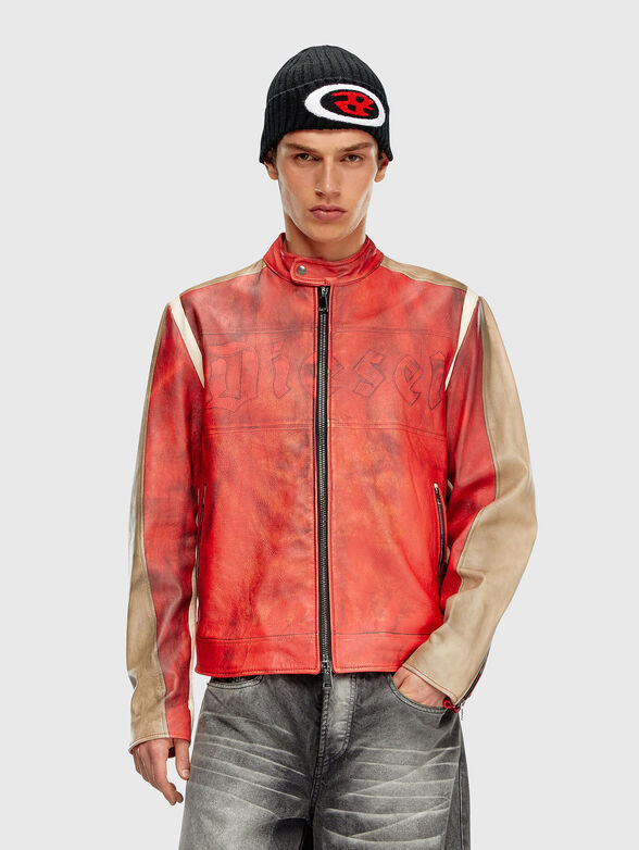 L-RUSCHA leather biker jacket - 1