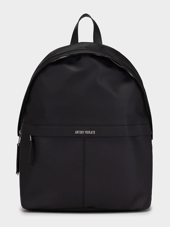 Black eco leather backpack - 1