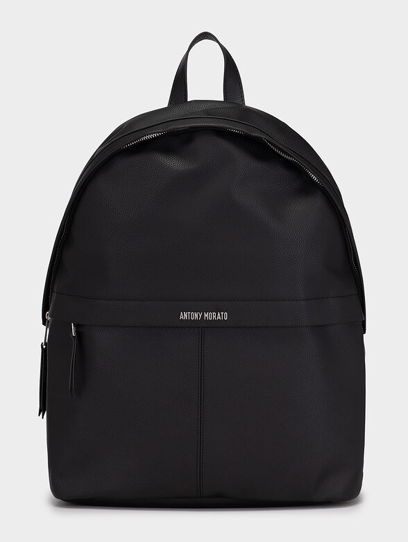Black eco leather backpack - 1