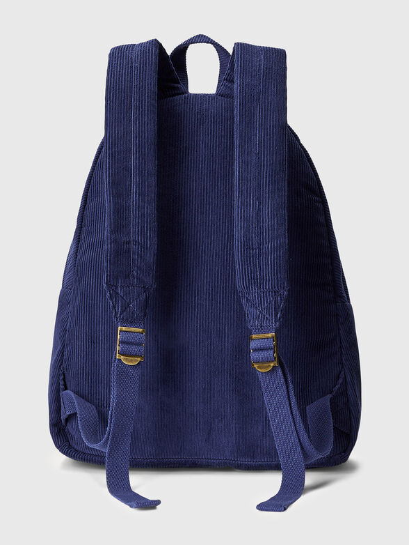 Blue backpack with logo embroidery - 2