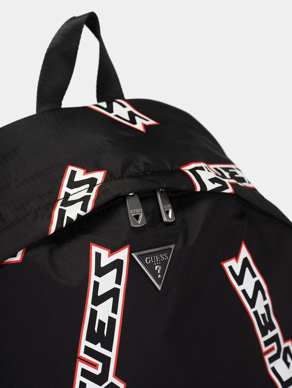 Black backpack with logo prints - 4