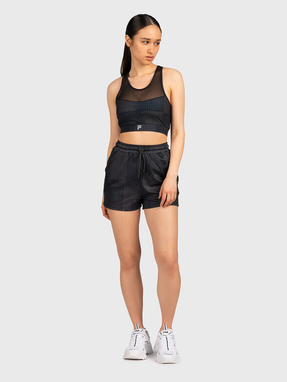 RIBE black sports top with sheer elements - 2