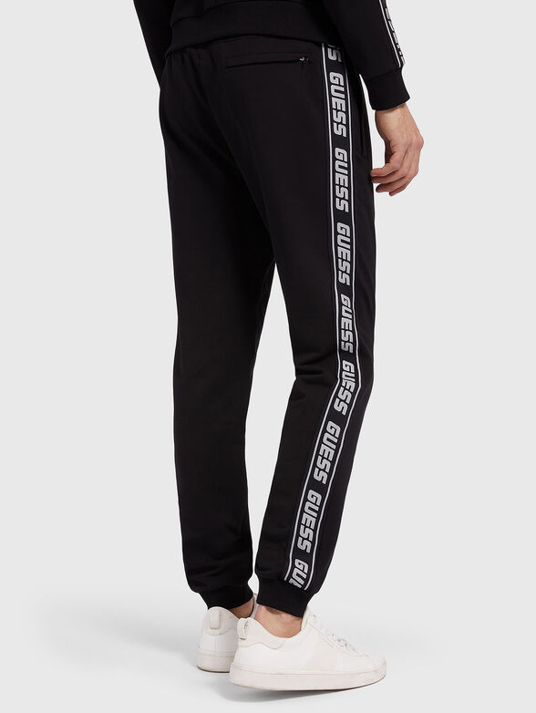 Black sports pants with logo edging - 2