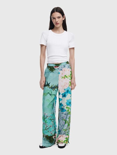 Straight trousers with floral print - 4