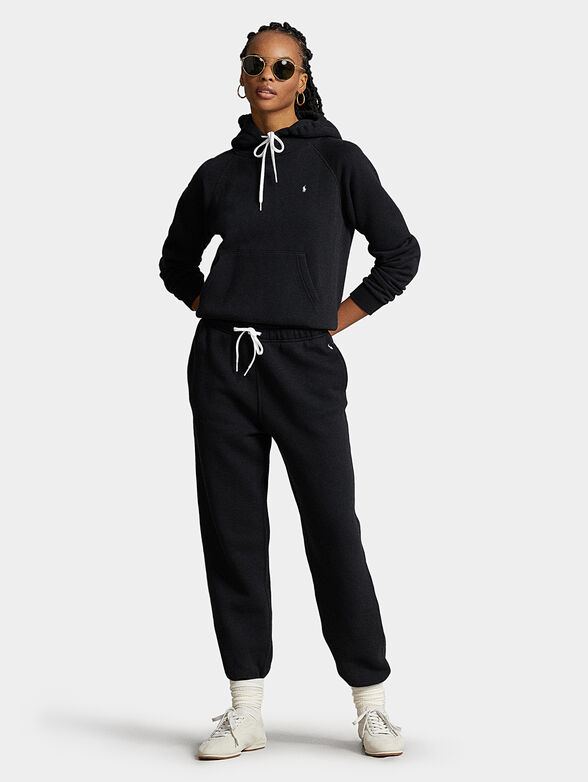 Black sports pants with logo embroidery - 3